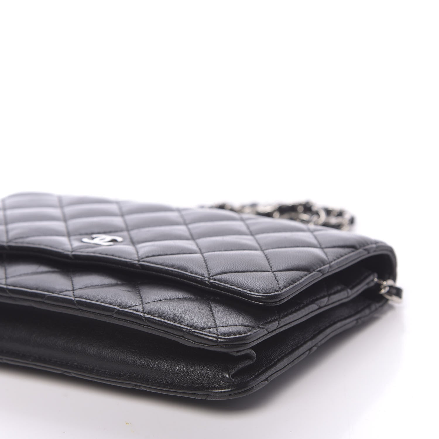 Chanel Lambskin Quilted Wallet On Chain WOC Black 15 of 16