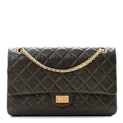 Chanel Aged Calfskin Quilted 2.55 Reissue 226 Flap Dark Khaki 1 of 10