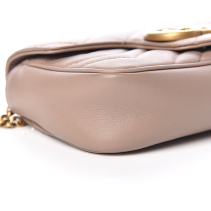 Gucci Calfskin Matelasse Super Mini GG Marmont Shoulder Bag Porcelain Rose 8 of 12