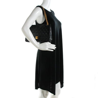 Chanel Lambskin Quilted Medium Double Flap Bijoux Chain Black 2 of 9