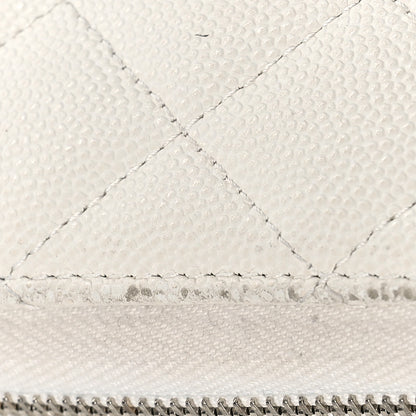 Chanel Caviar Quilted Large Gusset Zip Around Wallet White 14 of 20