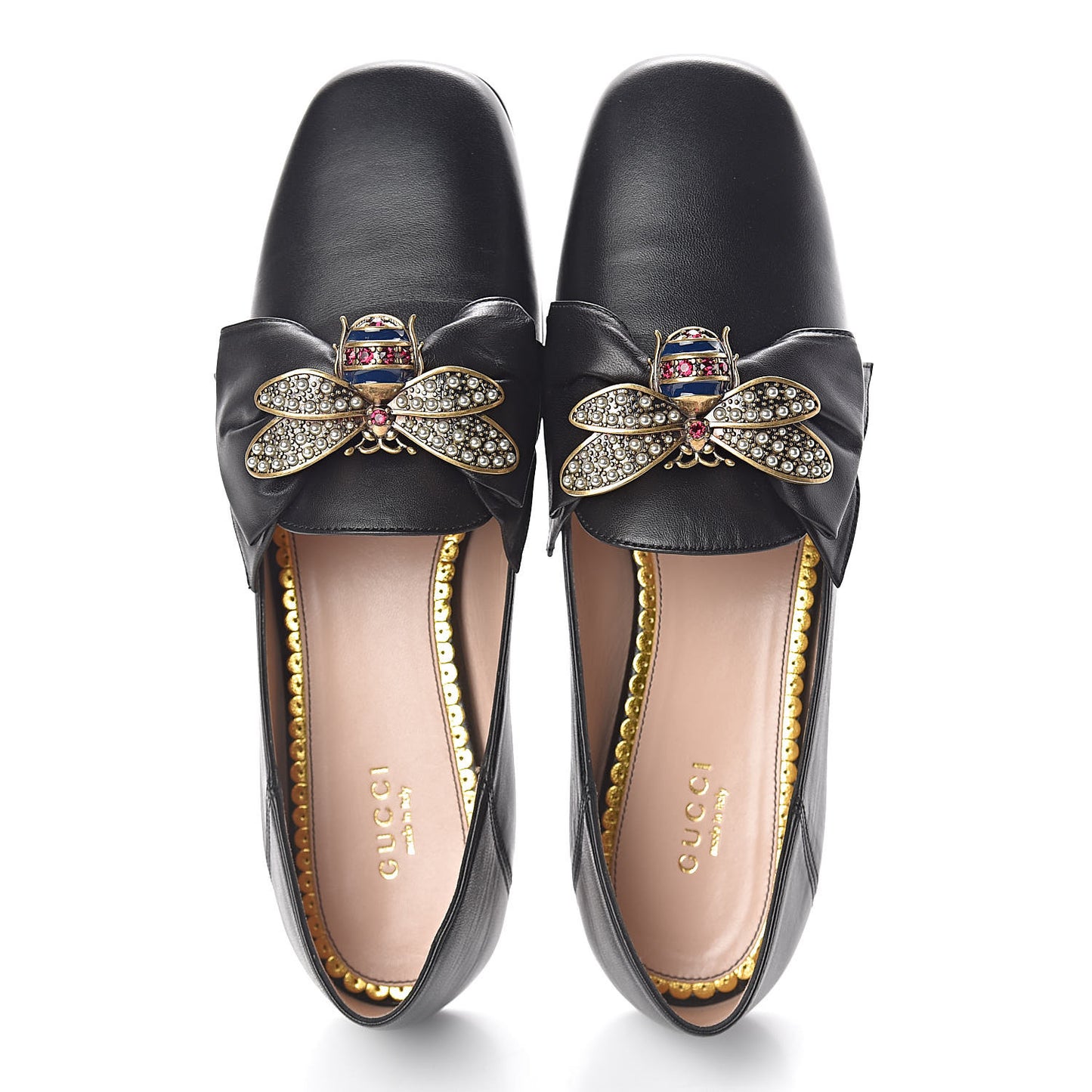 Calfskin Bow Ballet Flats 38 Black
