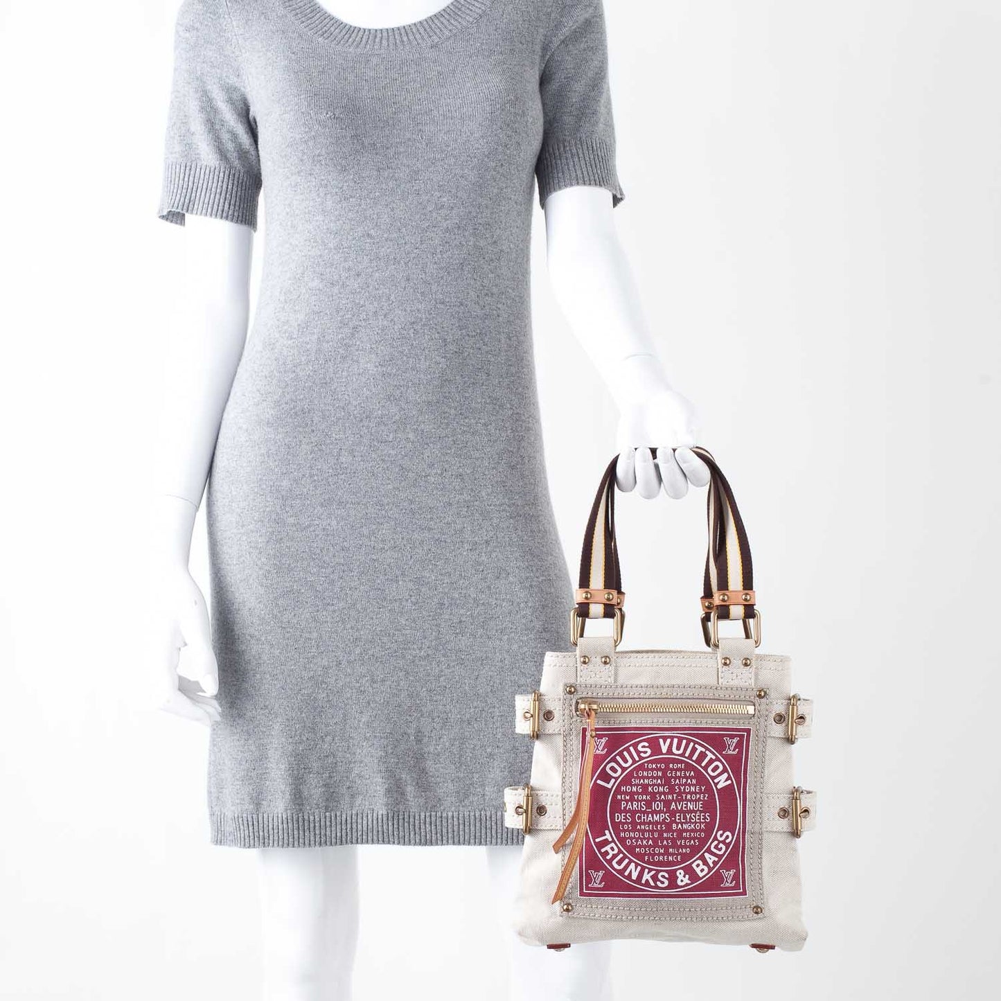 Toile Globe Shopper Cabas PM Red