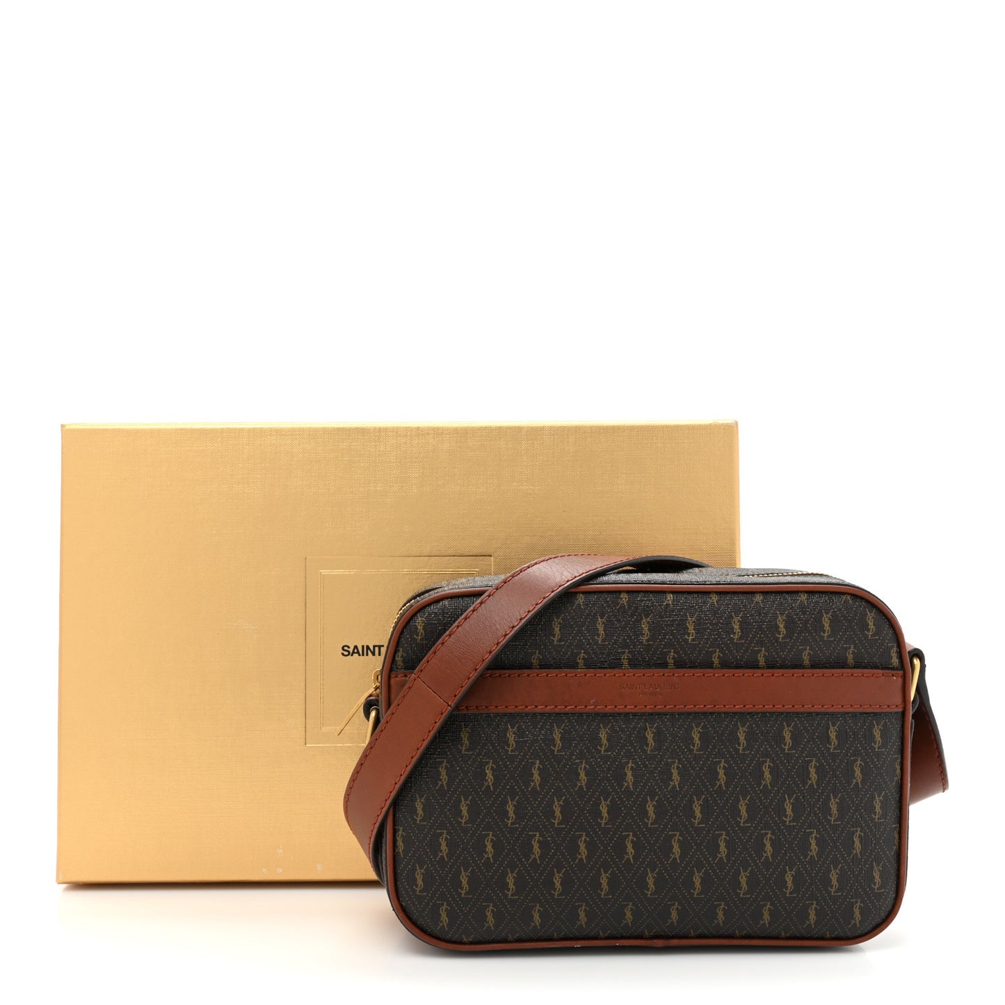Canvas Smooth Calfskin Le Monogramme Camera Bag Chestnut