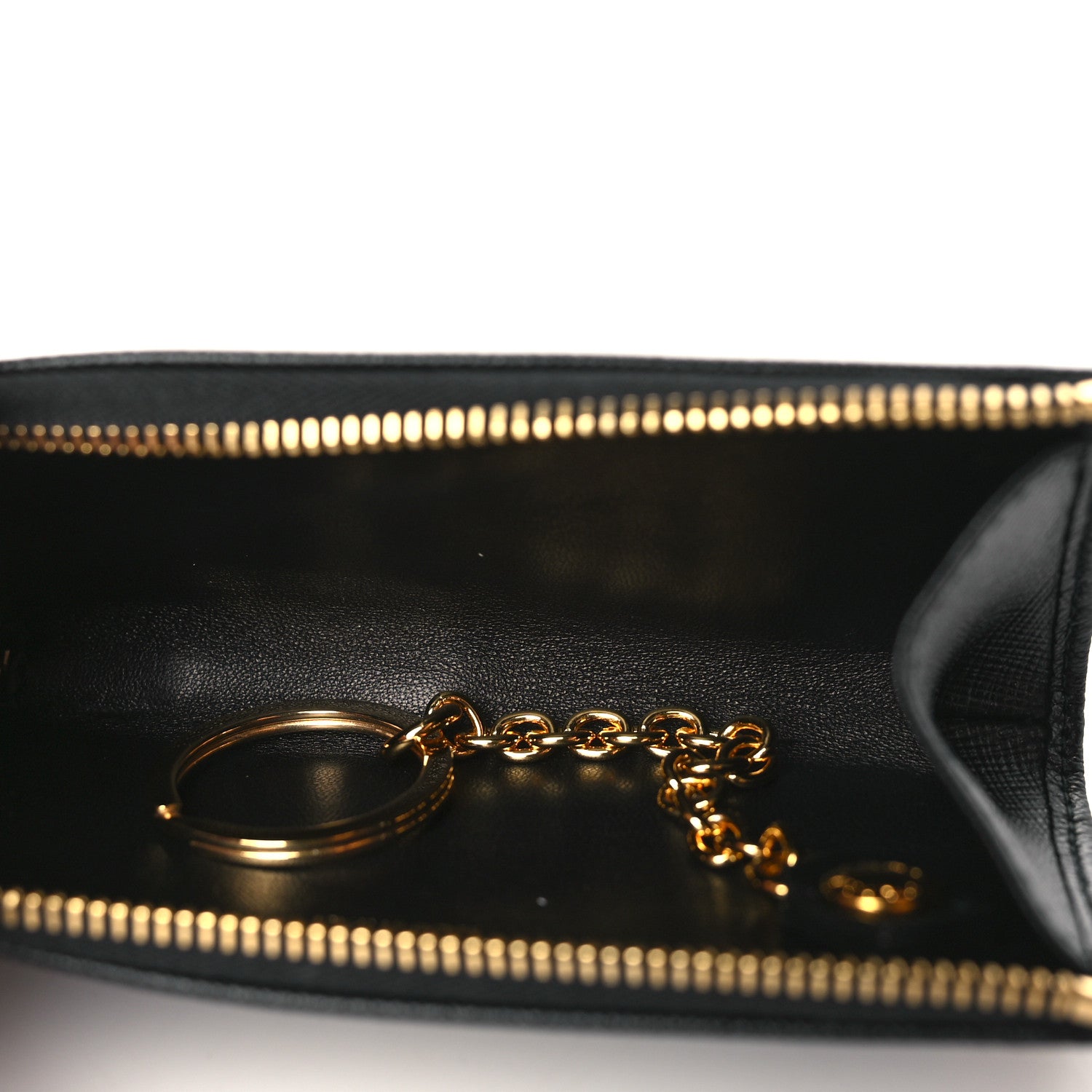 Prada Vitello Move Zip Around Keychain Black 5 of 7