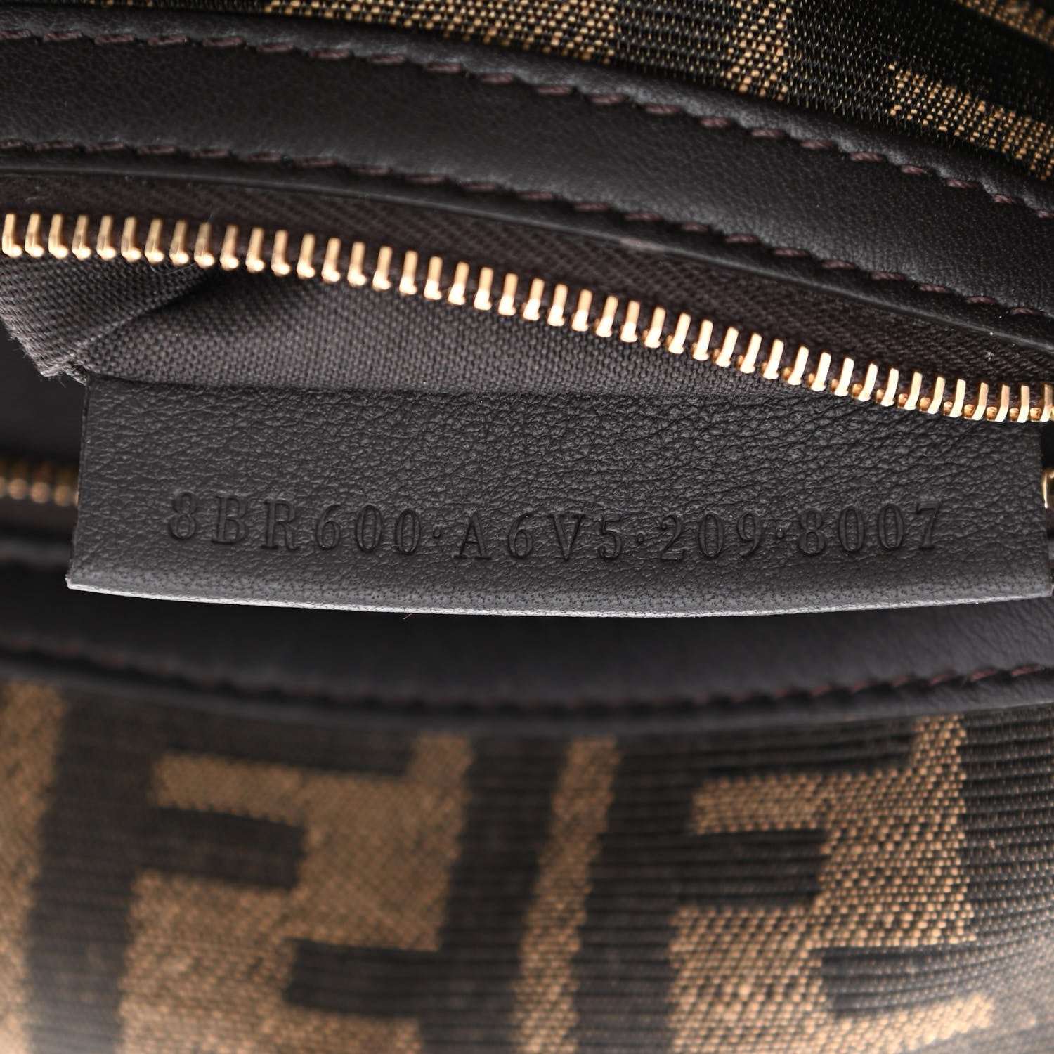 Fendi Fabric Jacquard FF 1974 Medium Baguette Tobacco Moro Black 7 of 10