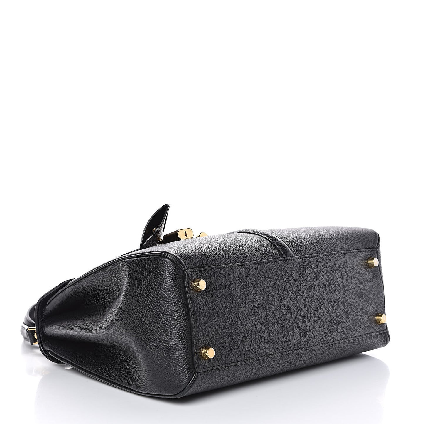 Grained Calfskin Classique 16 Top Handle Bag Black