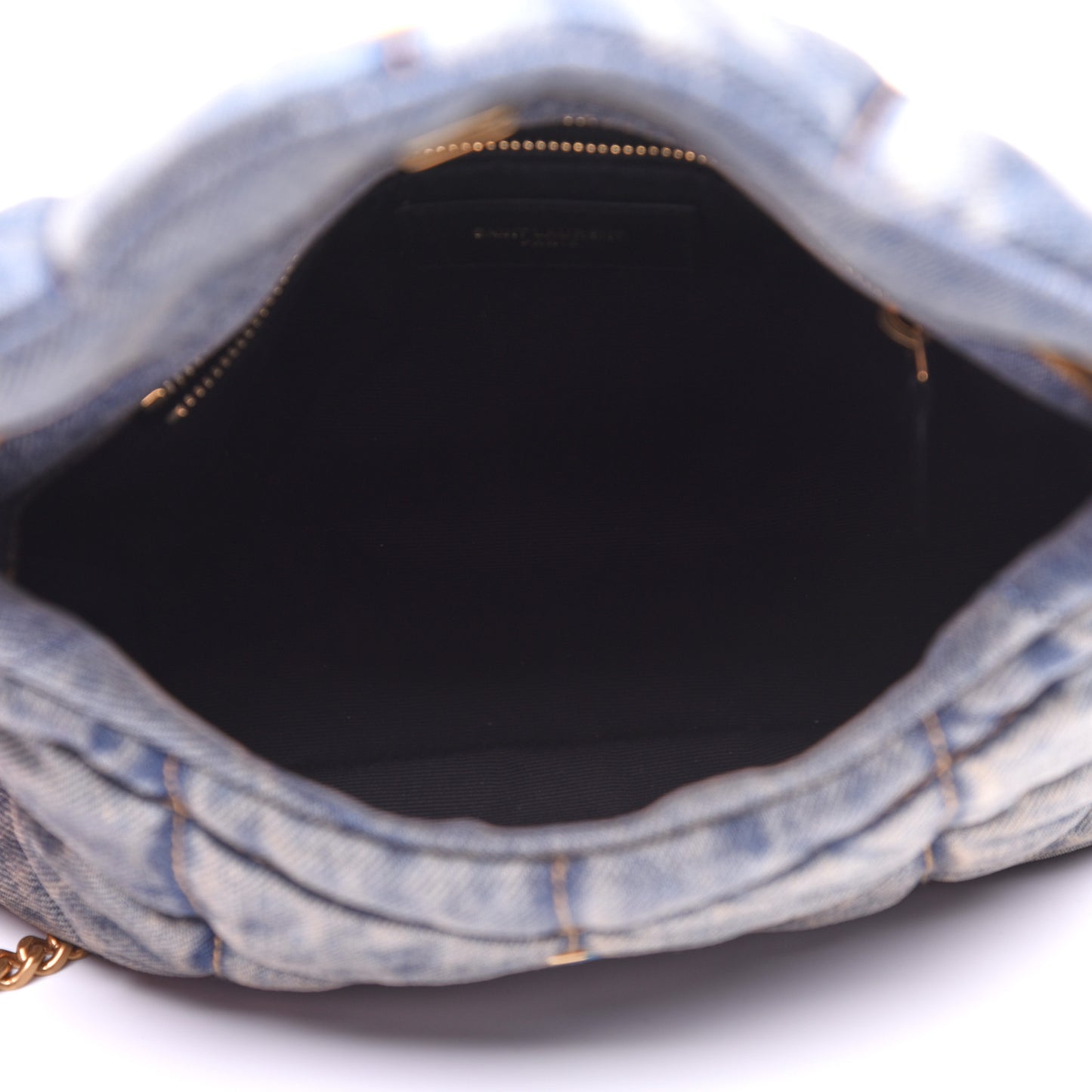 Denim Quilted Toy Loulou Puffer Monogram Chain Satchel Rodeo Blue