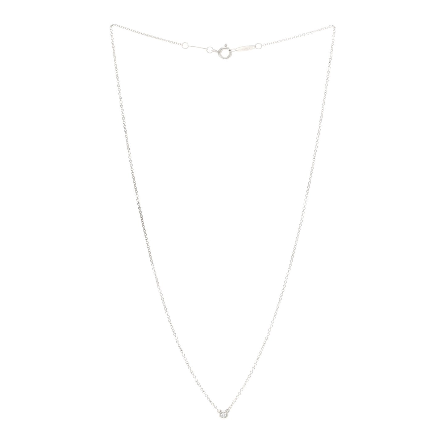 Sterling Silver Diamond .03ct Elsa Peretti Diamonds by the Yard Pendant Necklace