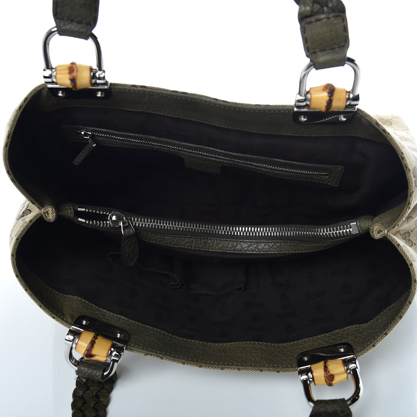 Monogram Medium Bamboo Bar Tote Olive