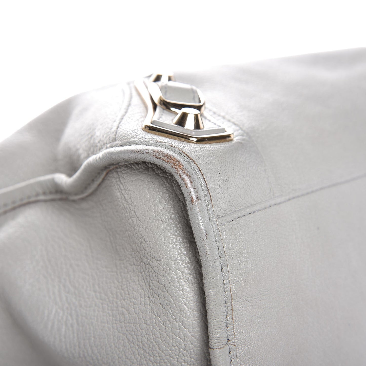 Chevre Gold Metallic Edge Hardware City Gris Perle