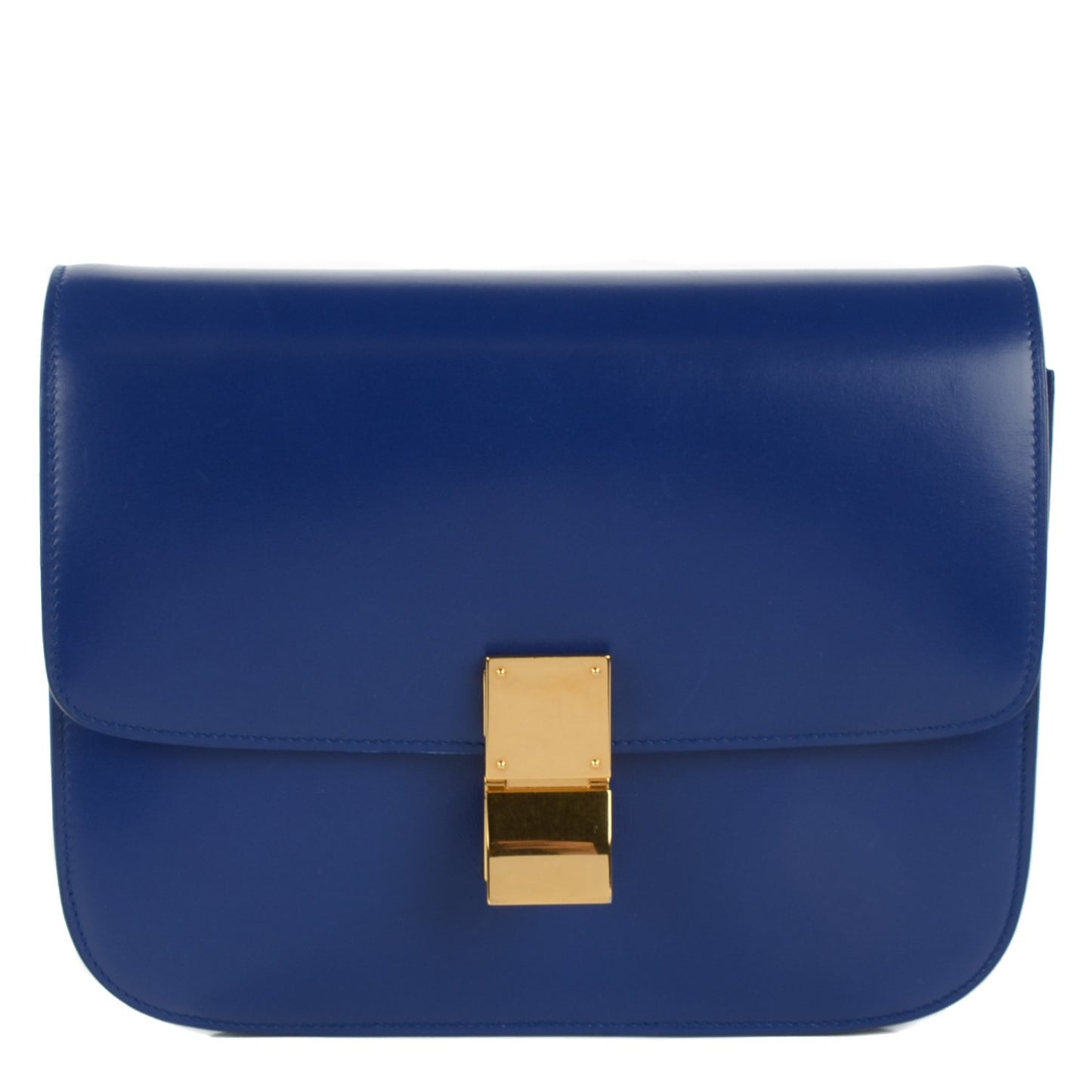 Smooth Calfskin Medium Classic Box Flap Bag Indigo