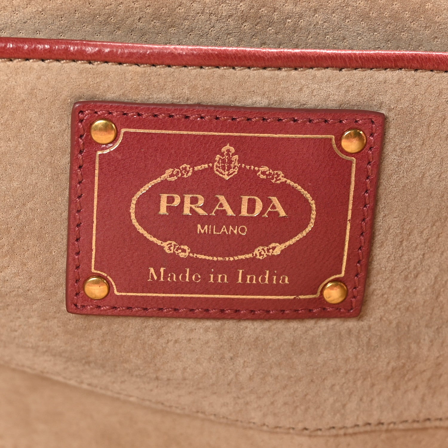 Prada Madras Woven Medium Tote Ribes Mughetto 6 of 10