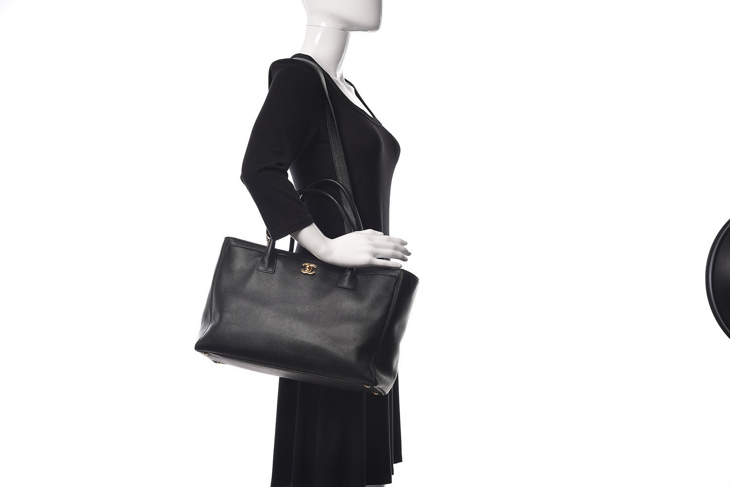 Chanel Calfskin Cerf Shopper Tote Black 2 of 12