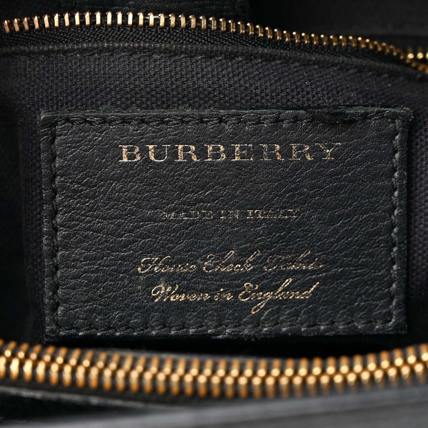 Derby Calfskin House Check Medium Banner Tote Black