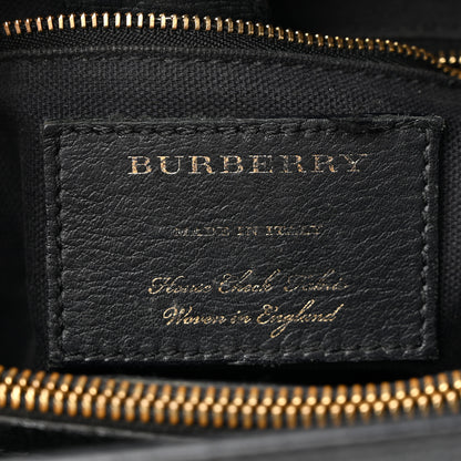 Burberry Derby Calfskin House Check Medium Banner Tote Black 6 of 28