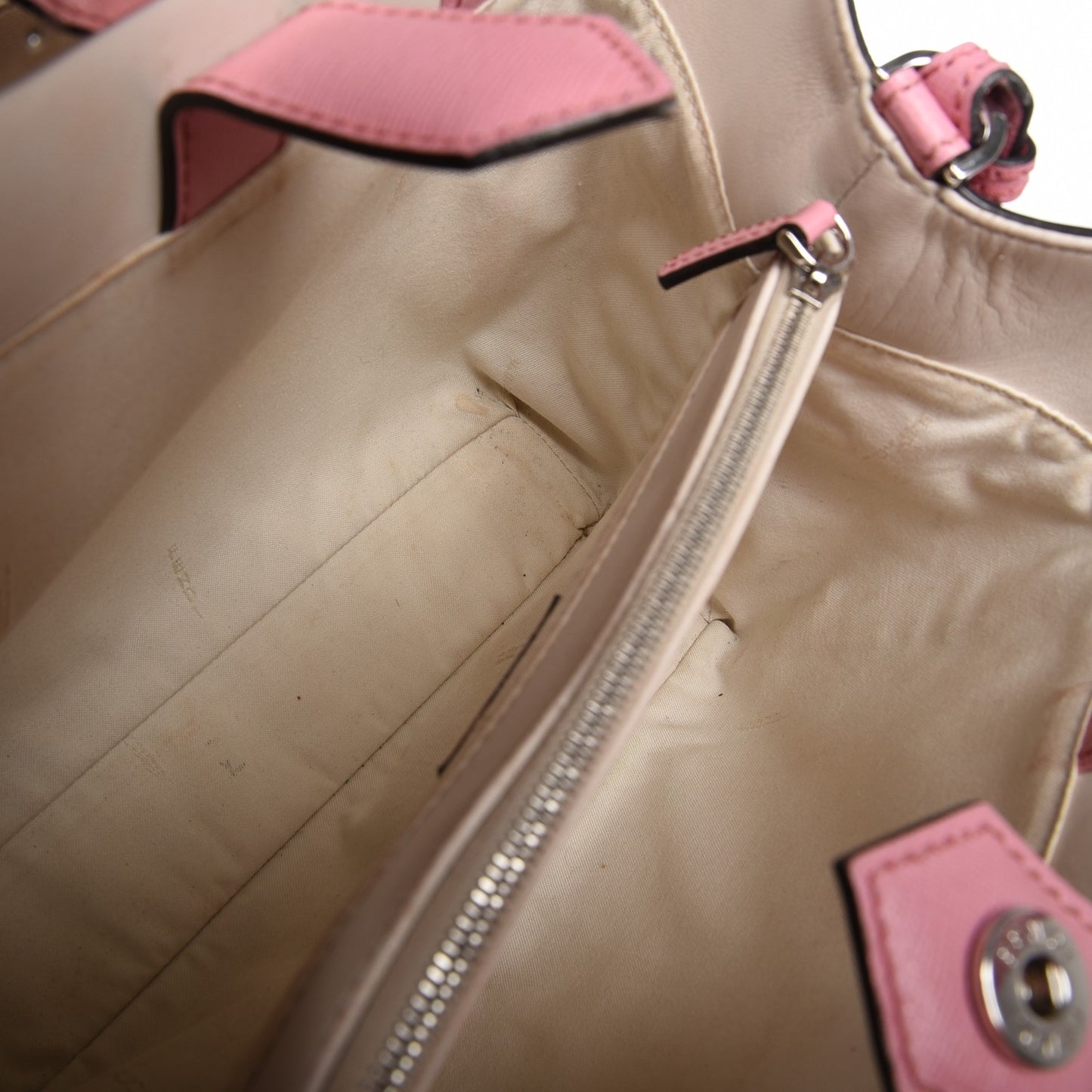 Vitello Elite Flamingo Mink Monster Charm Petite 2Jours Tote Pink Multicolor