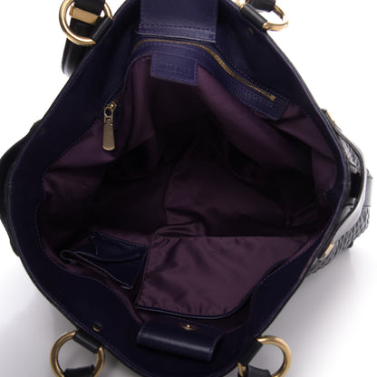 Versace Nappa Embossed Studded Tote Black 5 of 8
