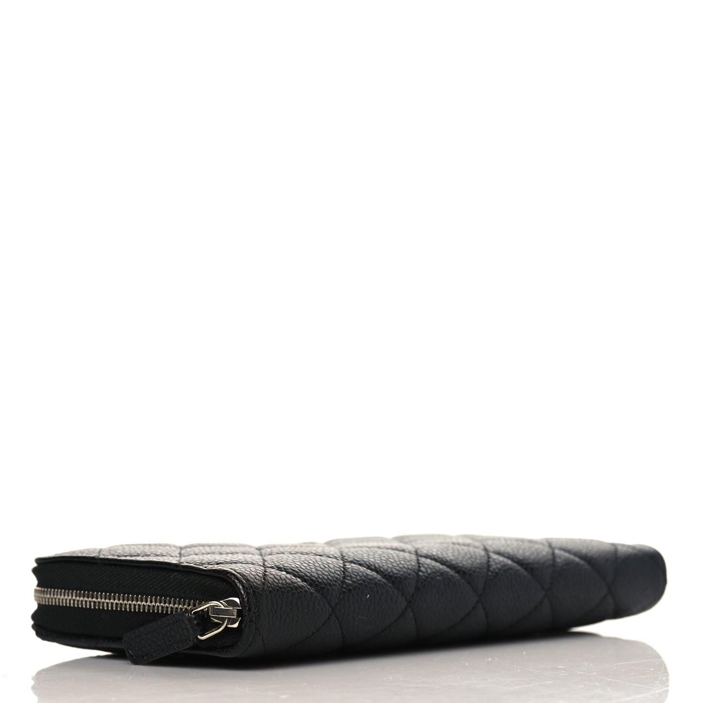 Caviar Quilted Large Gusset Zip Around Wallet Black