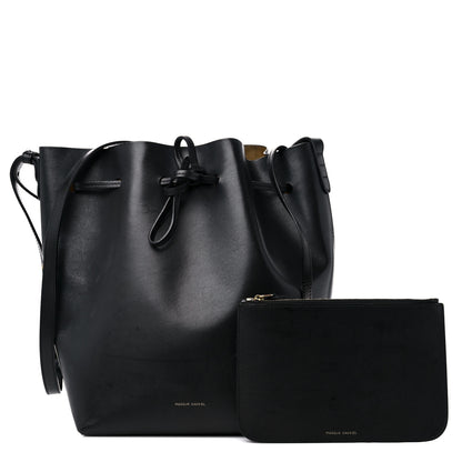 Mansur Gavriel Vegetable Tanned Calfskin Bucket Bag Black Oro 1 of 16