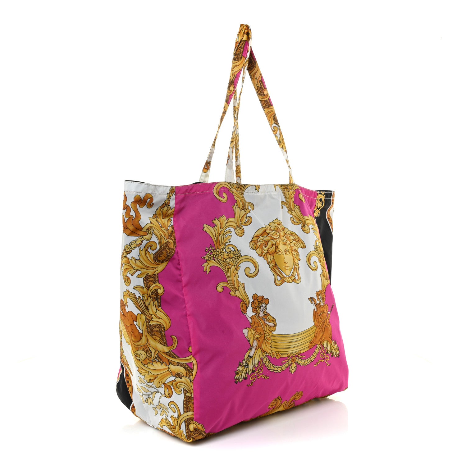 Versace Nylon Medusa Renaissance Print Tote Fuchsia 3 of 11