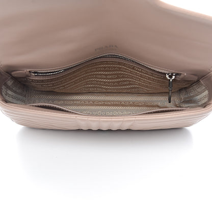 Prada Soft Calfskin Impunture Diagramme Medium Chain Flap Shoulder Bag Cipria 5 of 9