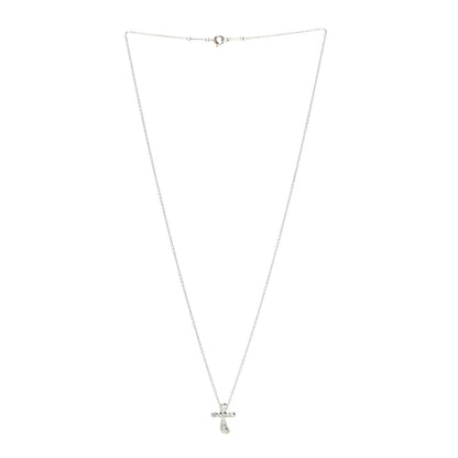 Tiffany Platinum Diamond 11mm Elsa Peretti Cross Pendant Necklace 3 of 5