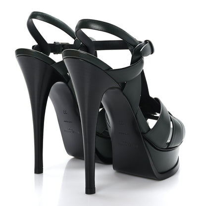 Saint Laurent Buffalo Tribute 105 Platform Sandals 37 Vert Fonce 4 of 8