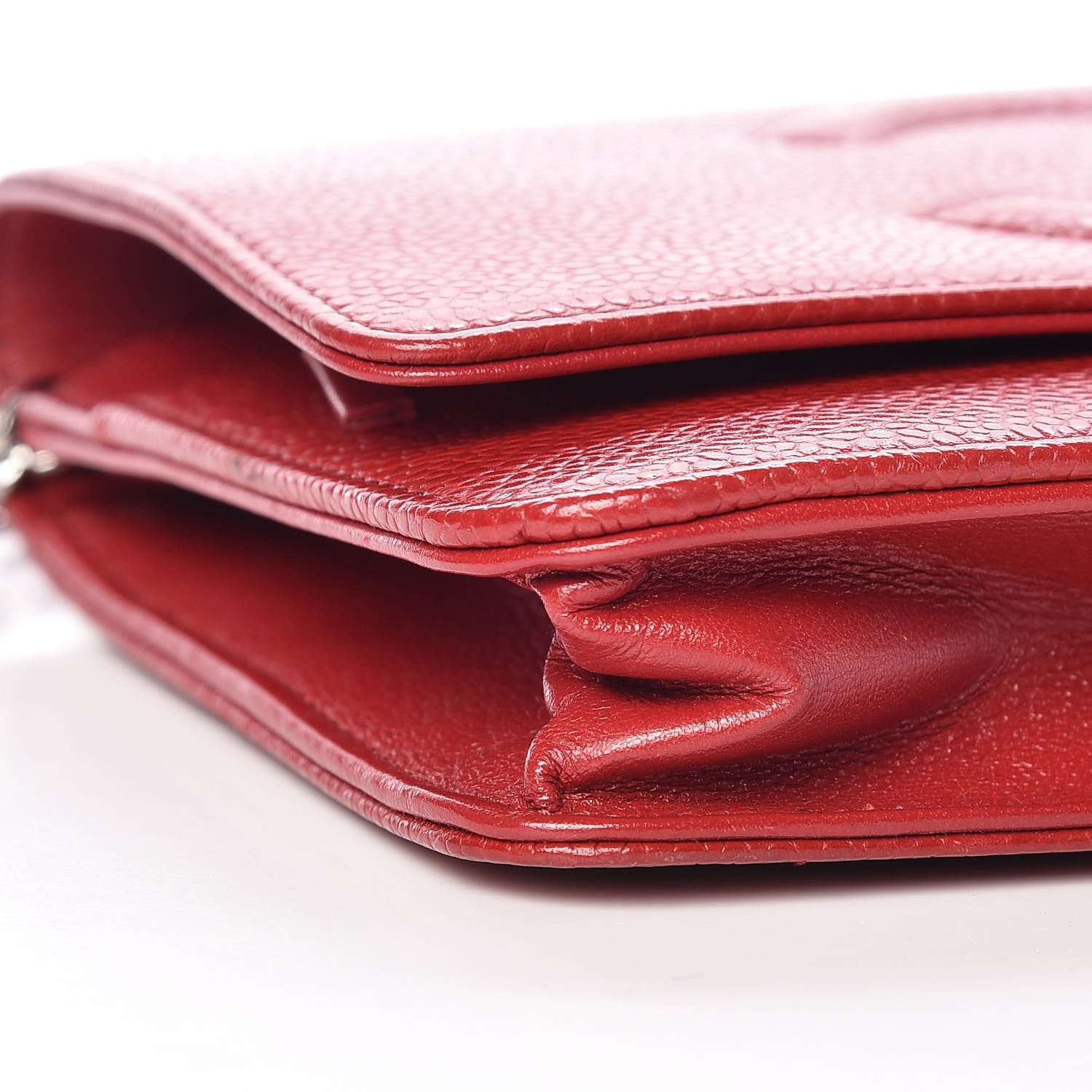 Chanel Caviar Timeless CC Wallet On Chain WOC Red 9 of 10