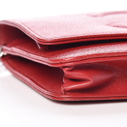 Chanel Caviar Timeless CC Wallet On Chain WOC Red 9 of 10