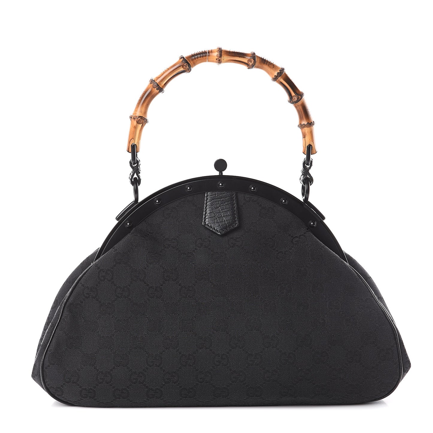 Monogram Bamboo Top Handle Bag Black