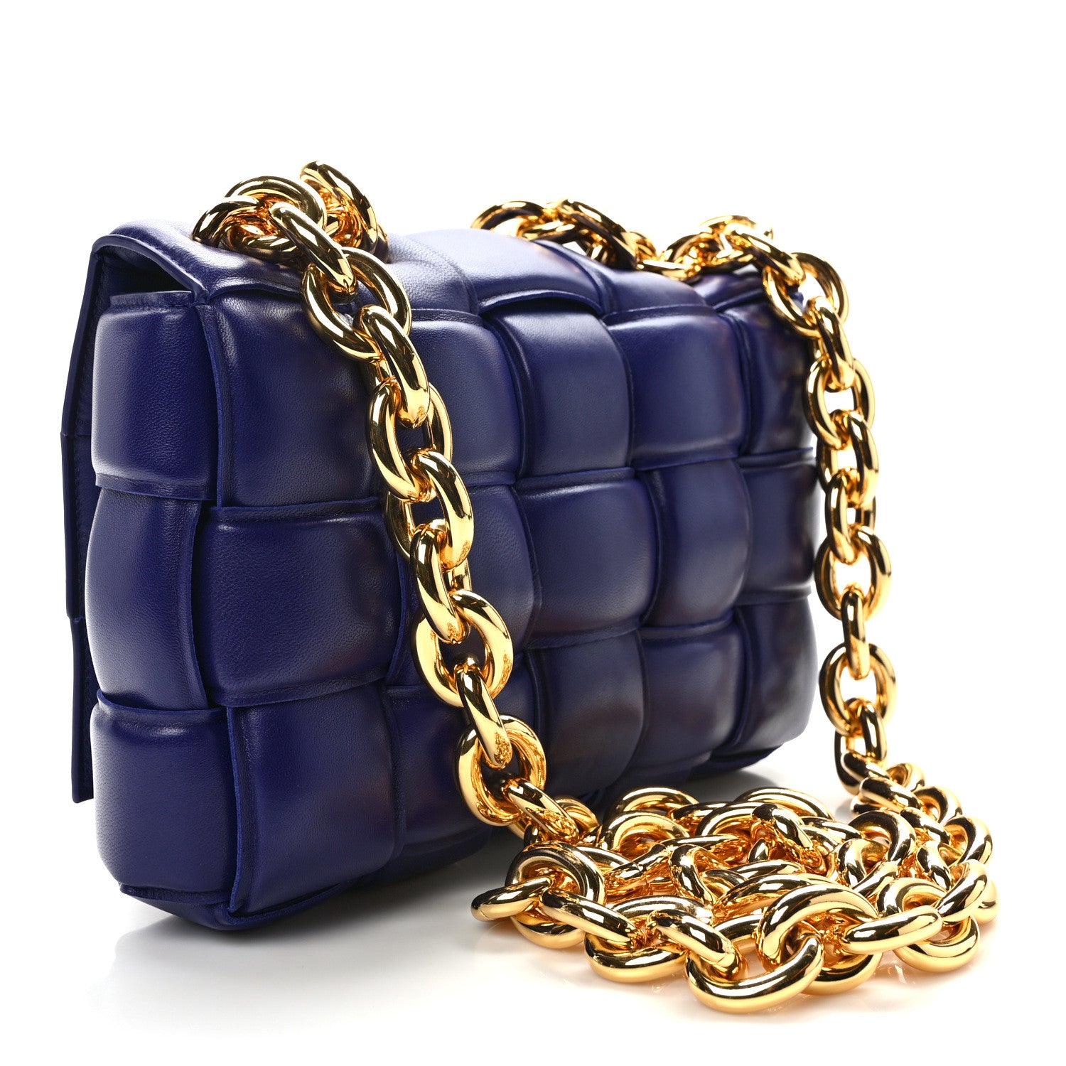 Bottega Veneta Lambskin Maxi Intrecciato Padded Chain Cassette Crossbody Bag Unicorn 3 of 11