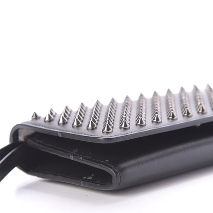 Christian Louboutin Calfskin Macaron Spiked Flap Wallet Black 6 of 10