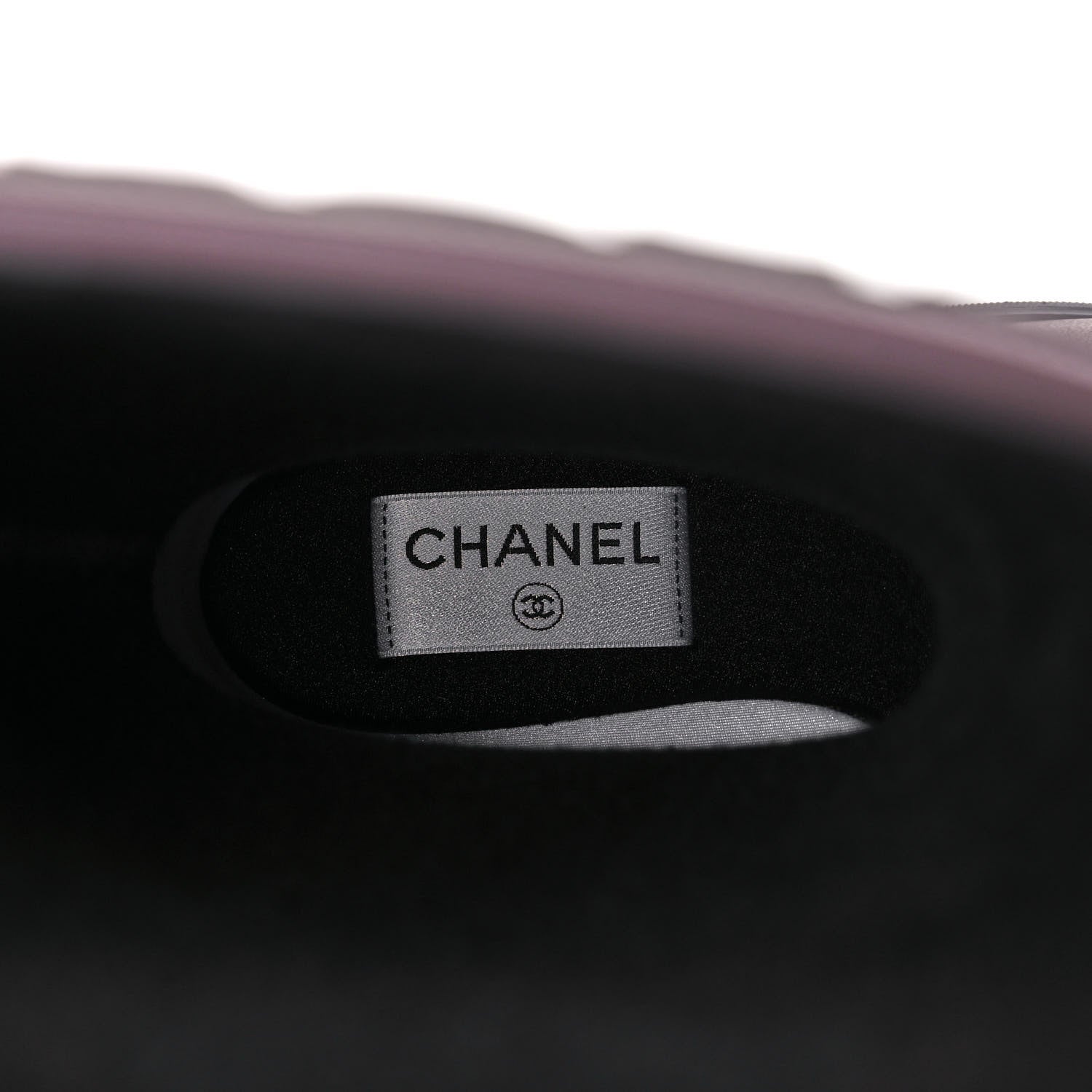 Chanel Rubber Logo Rain Boots 36 Burgundy Black 8 of 9