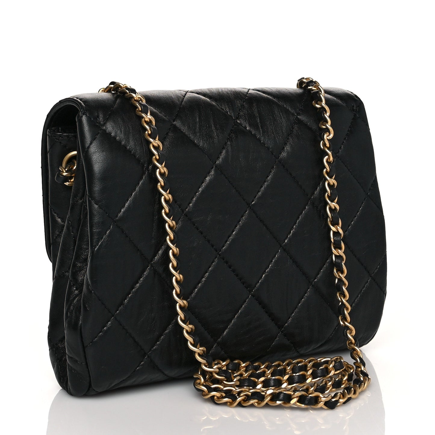 Lambskin Quilted Chanel Square Flap Black