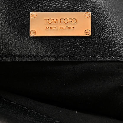 Tom Ford Calf Hair Large Alix Padlock Zip Shoulder Bag Brown White 6 of 9