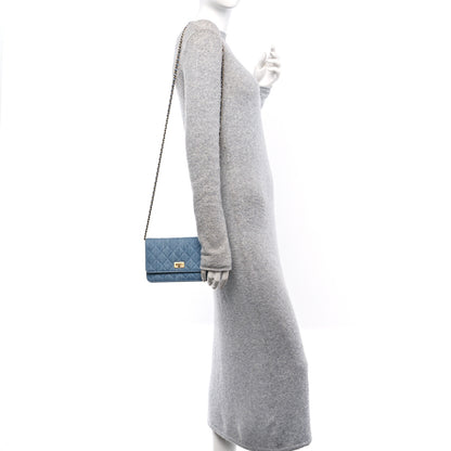 Chanel Denim Quilted Reissue Wallet On Chain WOC Blue 2 of 12