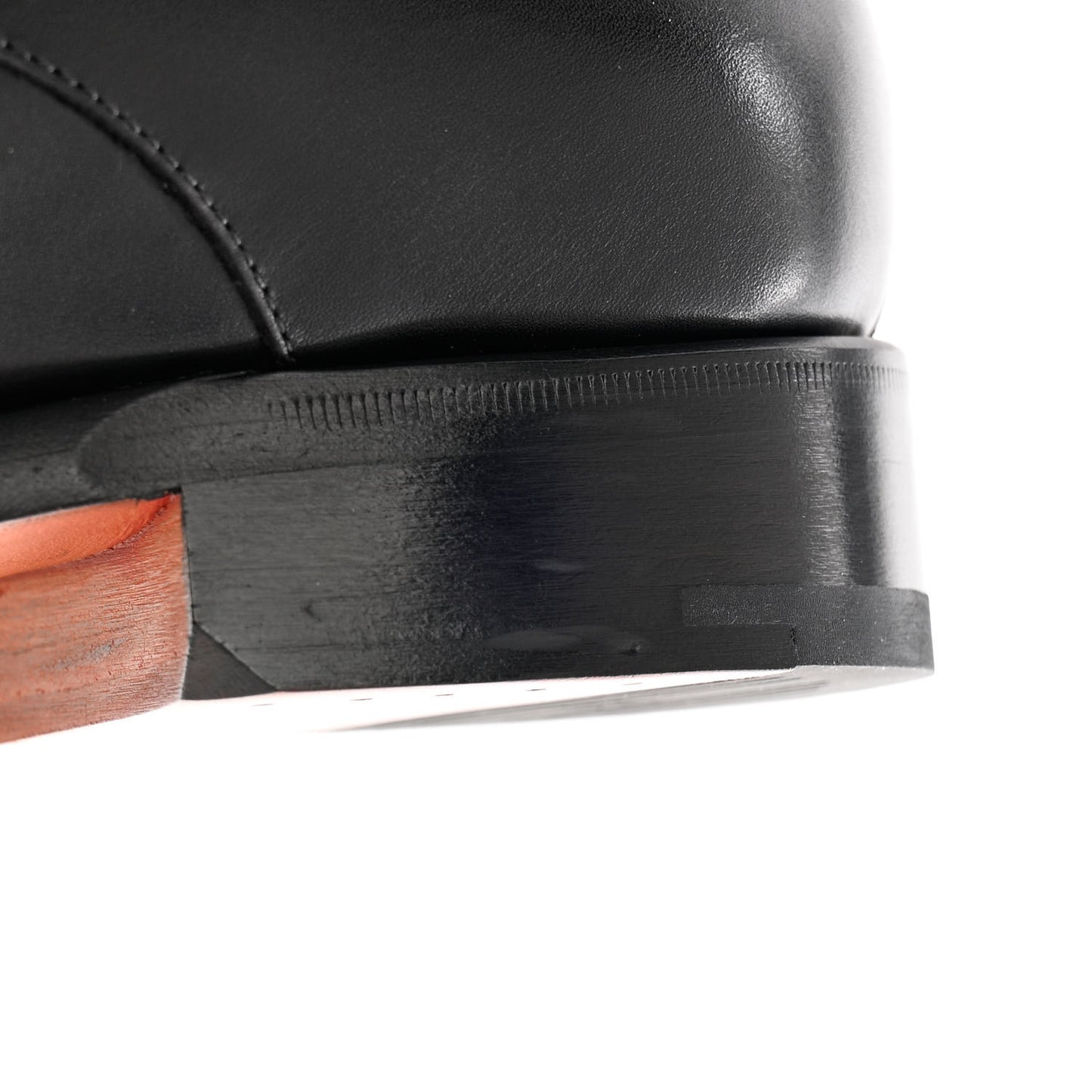 Calfskin Mens Buckle Loafers 42 Black