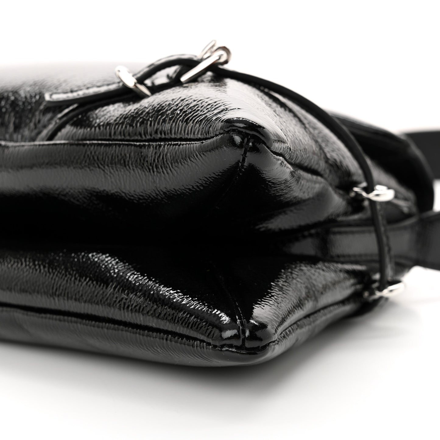 Patent Calfskin Small P'tit Voyou Bag Black