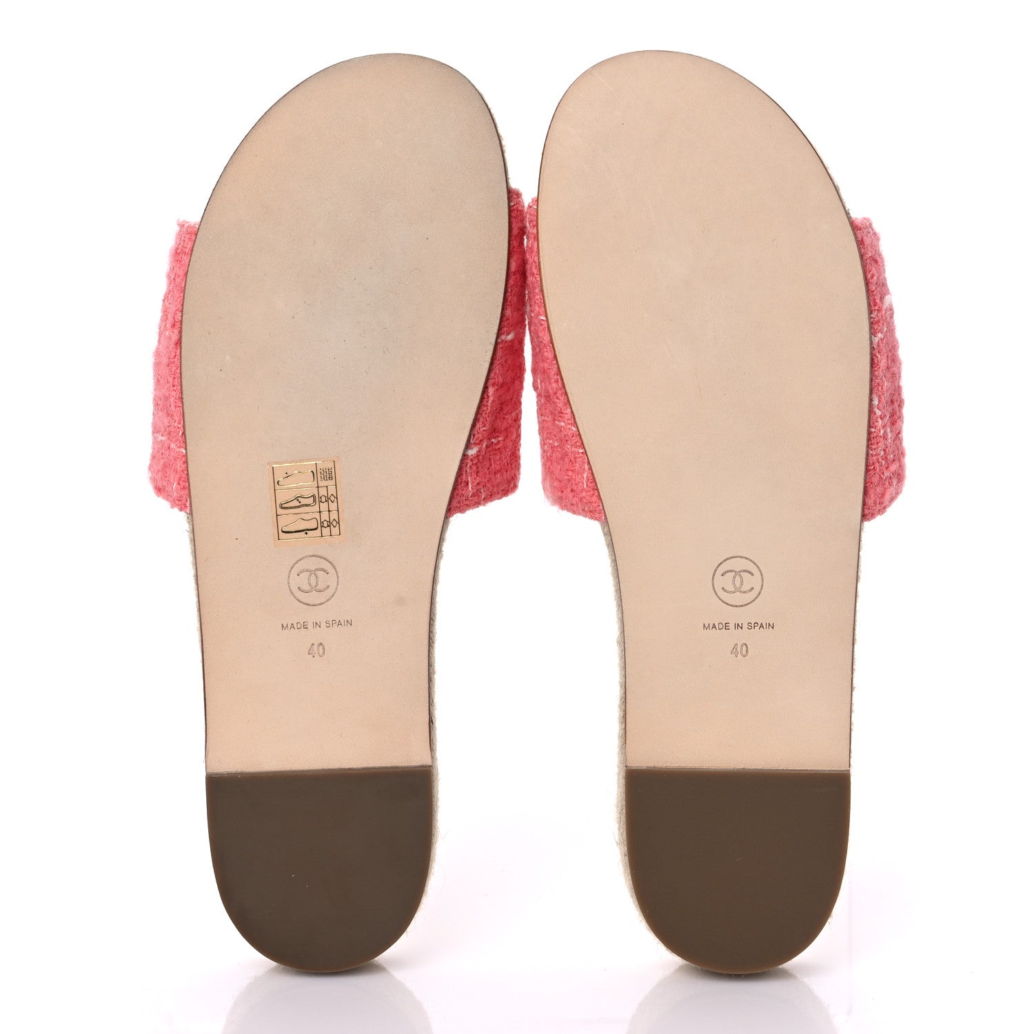 Chanel Tweed Grosgrain CC Mule Slide 40 Pink Black 5 of 10