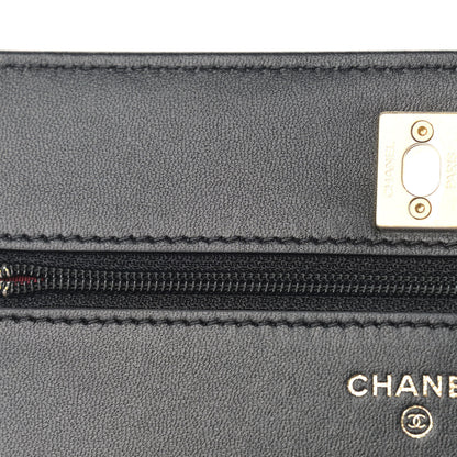 Chanel Lambskin Quilted Pearl Crown Wallet On Chain WOC Black 11 of 13