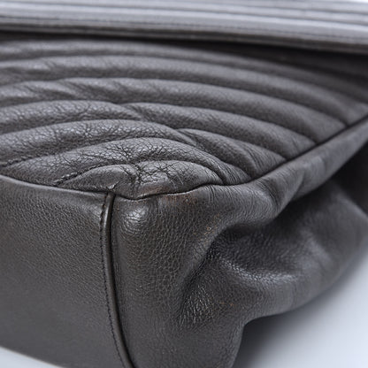 Saint Laurent Sheepskin Matelasse Chevron Monogram Large College Satchel Dark Anthracite 12 of 16