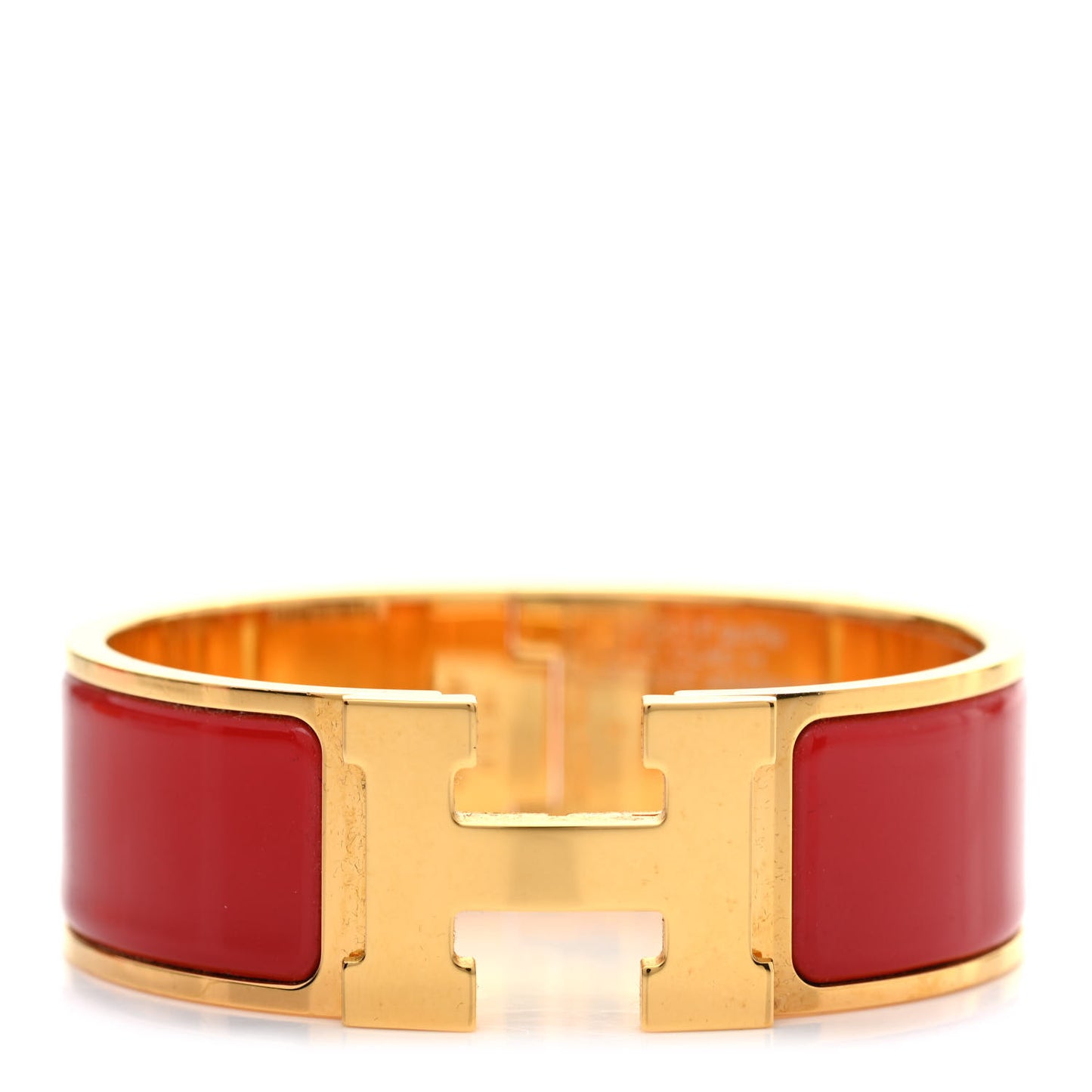 Enamel Wide Clic Clac H Bracelet PM Rouge Amarante