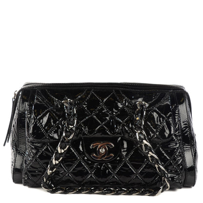 Chanel Patent Quilted Day Glo Flap Bag Black 2 of 14