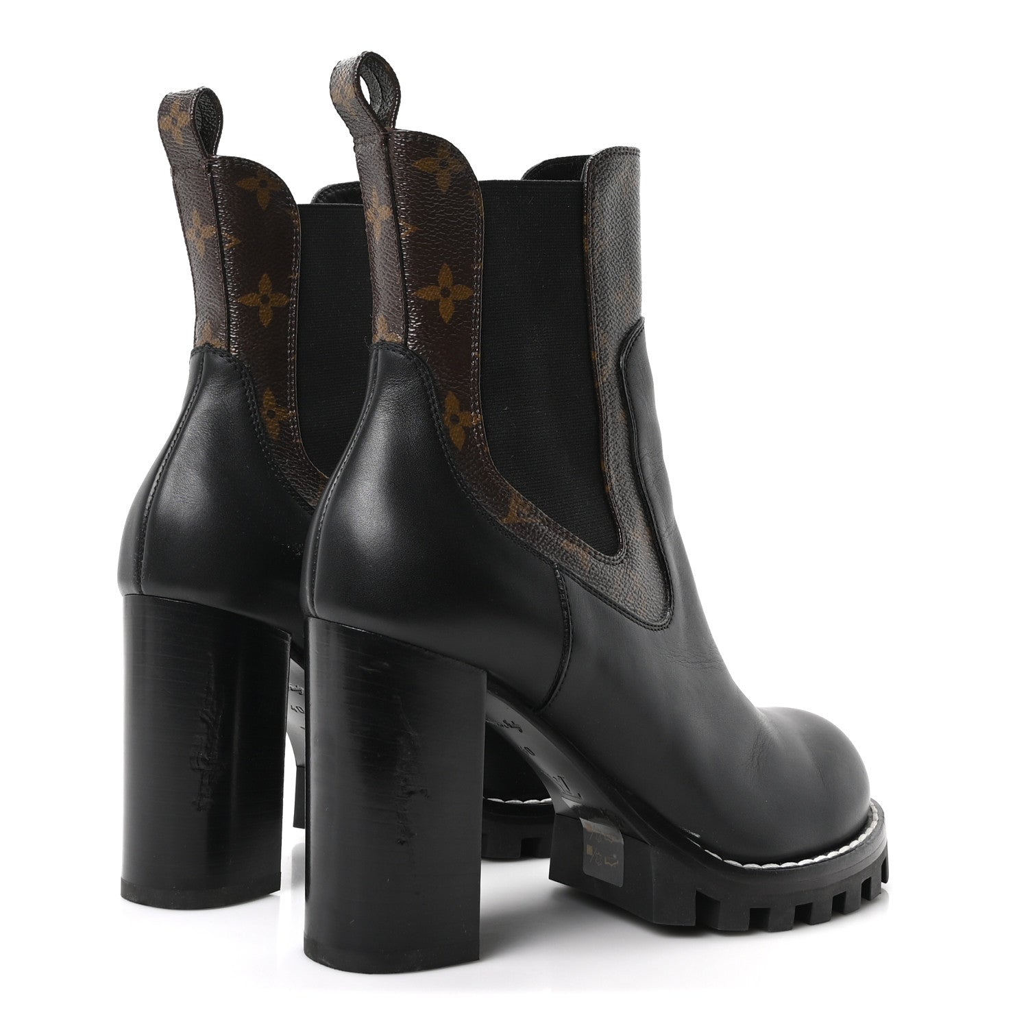 Louis Vuitton Calfskin Monogram Star Trail Chelsea Ankle Boots 40 Black 5 of 9