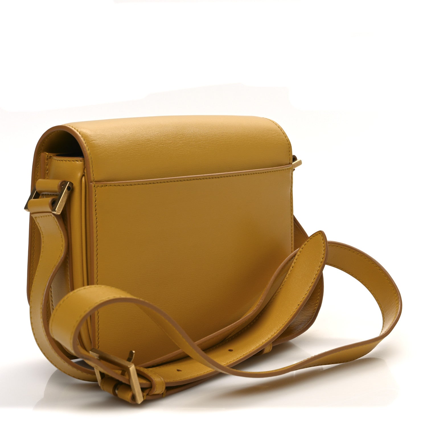 Saint Laurent Calfskin Le 61 Shoulder Bag Yellow 3 of 10