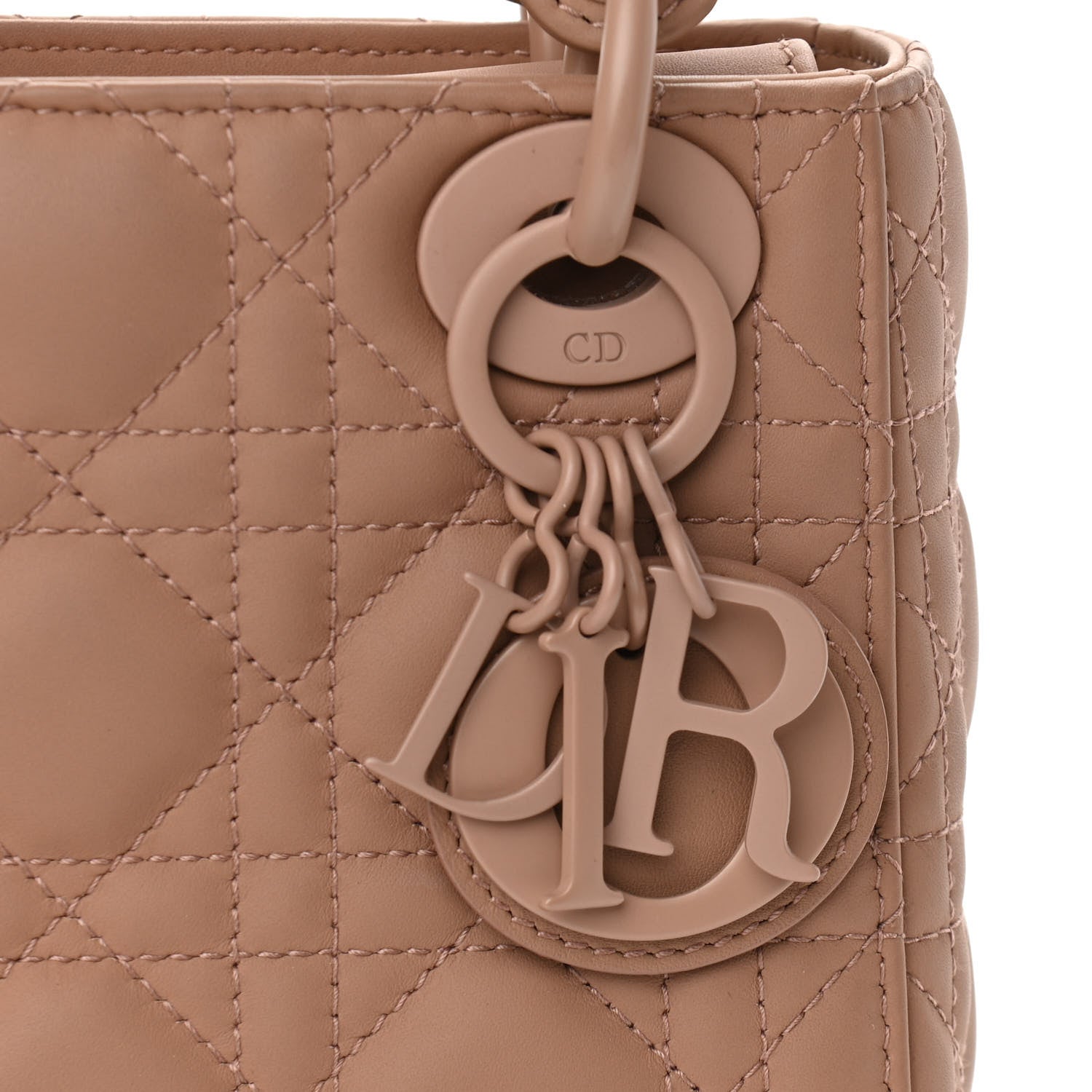 Christian Dior Ultra Matte Calfskin Cannage Mini Lady Dior Light Beige 7 of 10