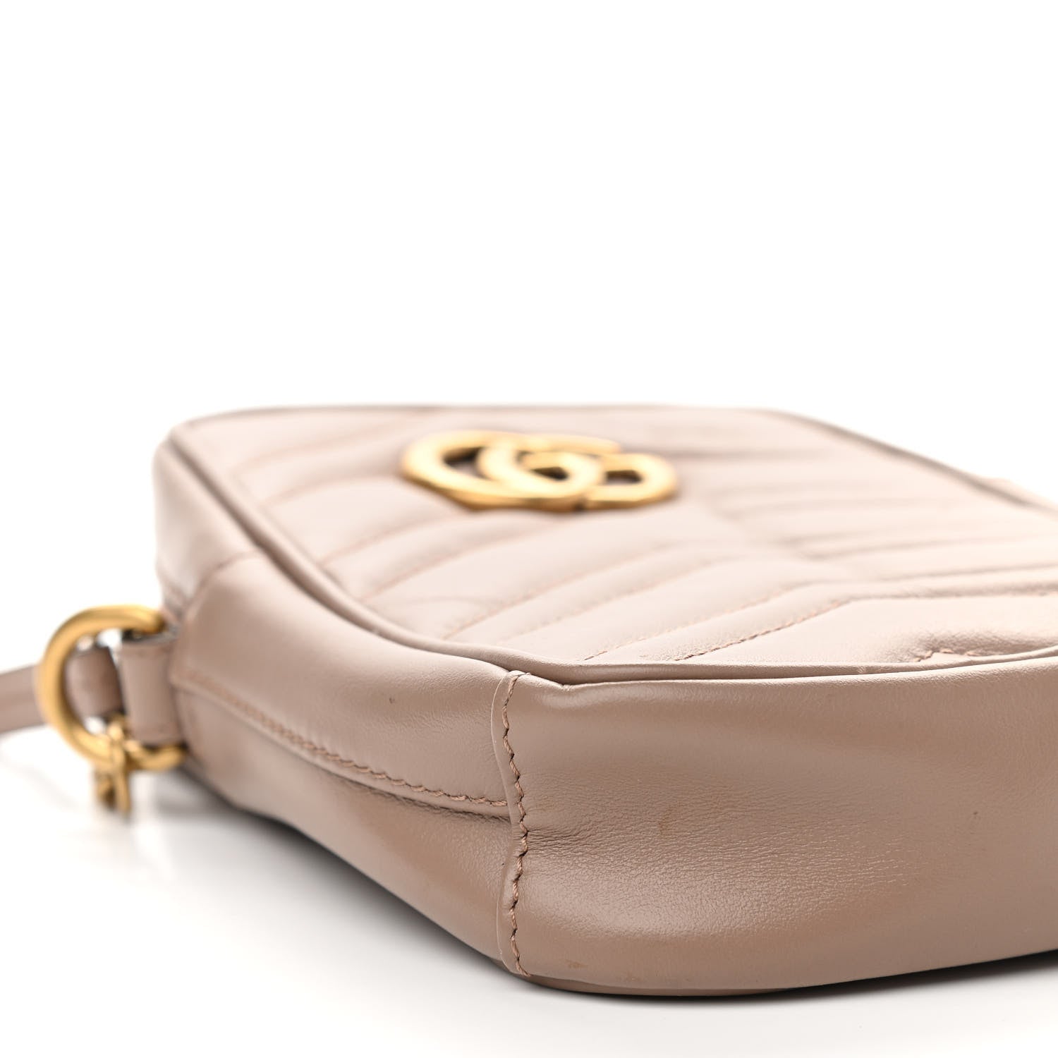 Gucci Calfskin Matelasse Mini GG Marmont Crossbody Bag Porcelain Rose 9 of 11