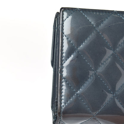 Chanel Patent Quilted Brilliant Flap Wallet Royal Blue 11 of 18