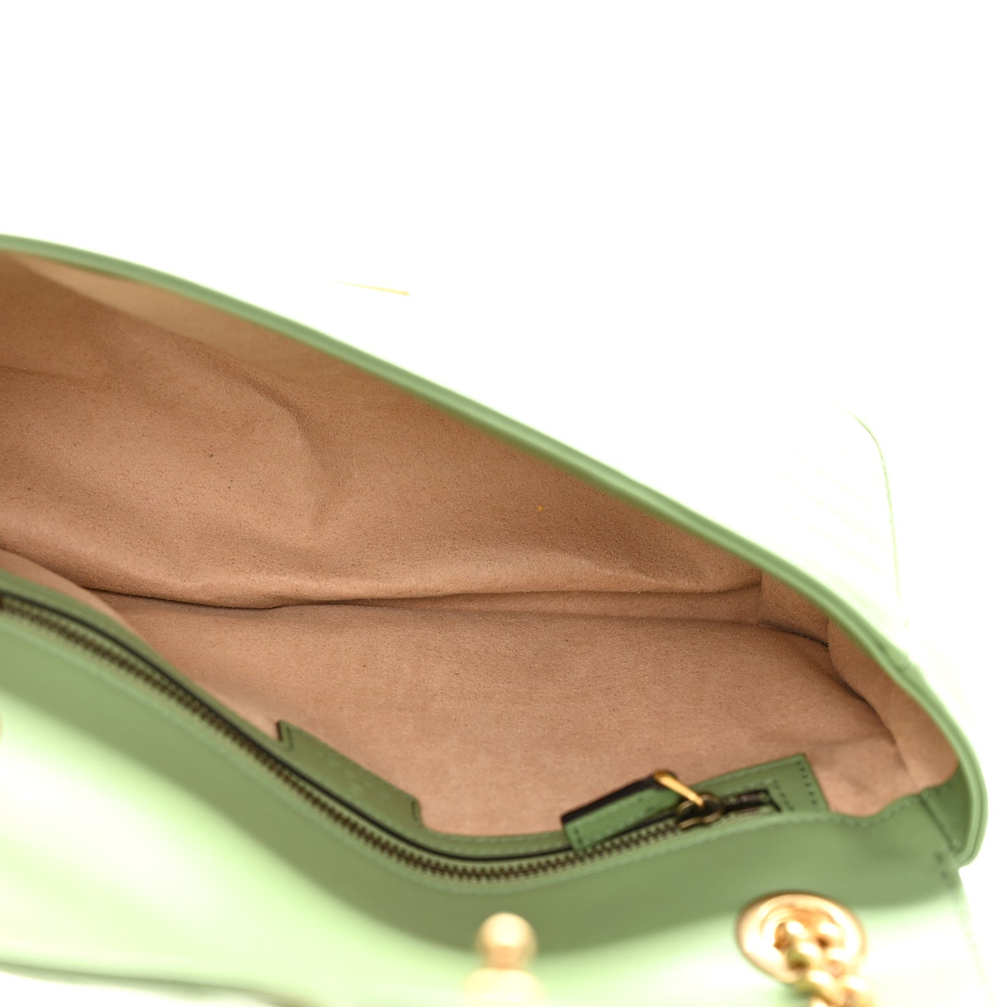 Calfskin Matelasse Small GG Marmont Shoulder Bag Salamander Green
